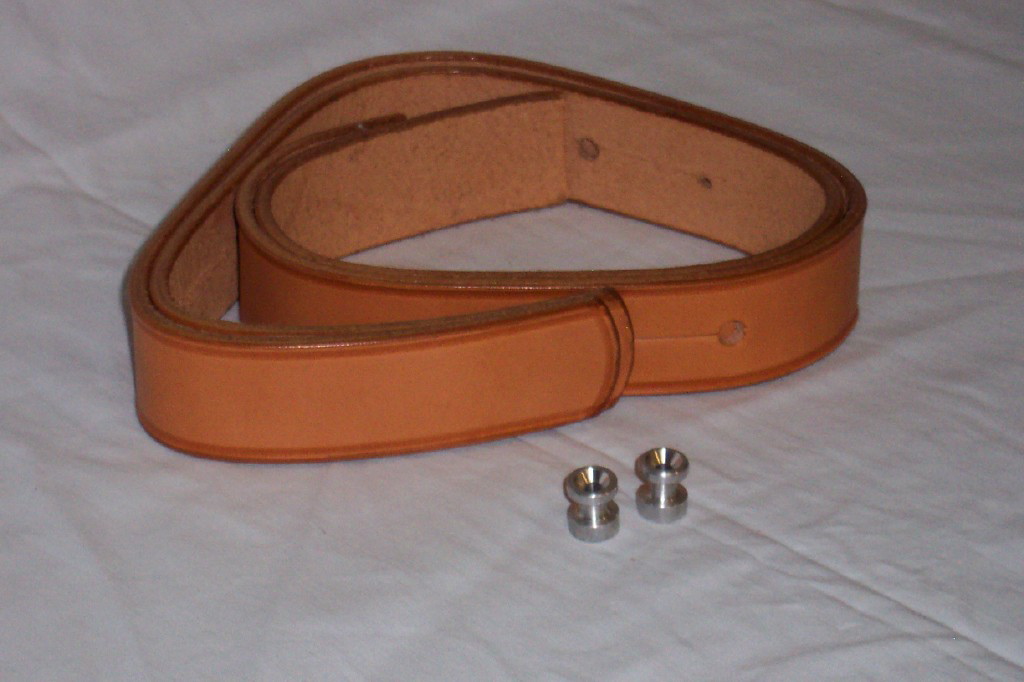 Leather window strap and buttons